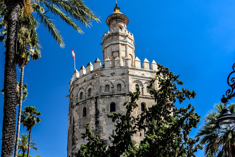Torre del Oro in Seville under a clear spring sky